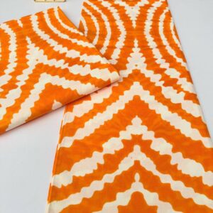 Orange and white print